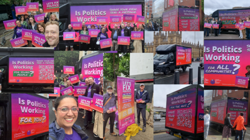 A montage of photos from the Let's Fix Politics launch