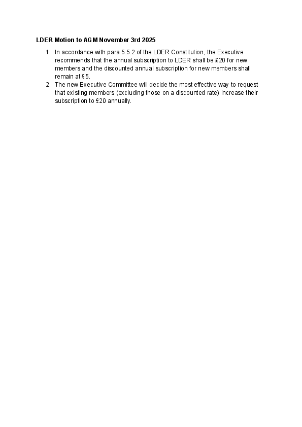 Membership Fee Motion