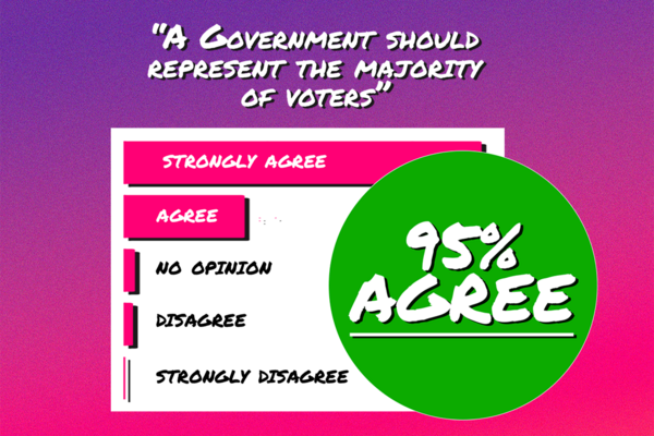 95% agree a Government should have majority support 